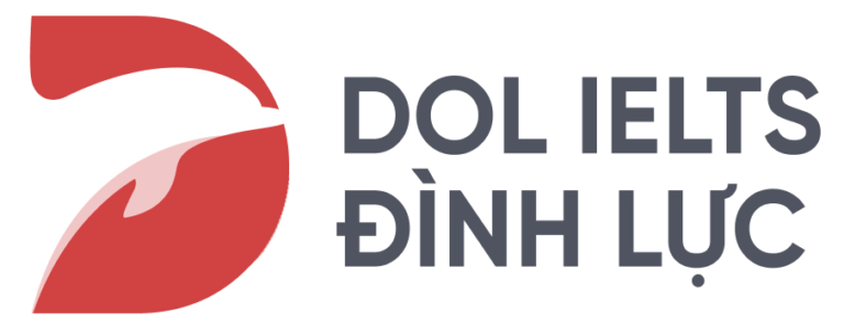 Logo DOL IELTS Đình Lực đỏ- ấn phẩm online
